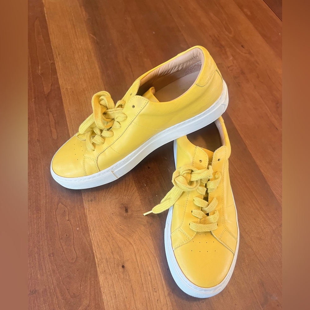 Greats Brooklyn Royale canary yellow leather Italian sneakers 10